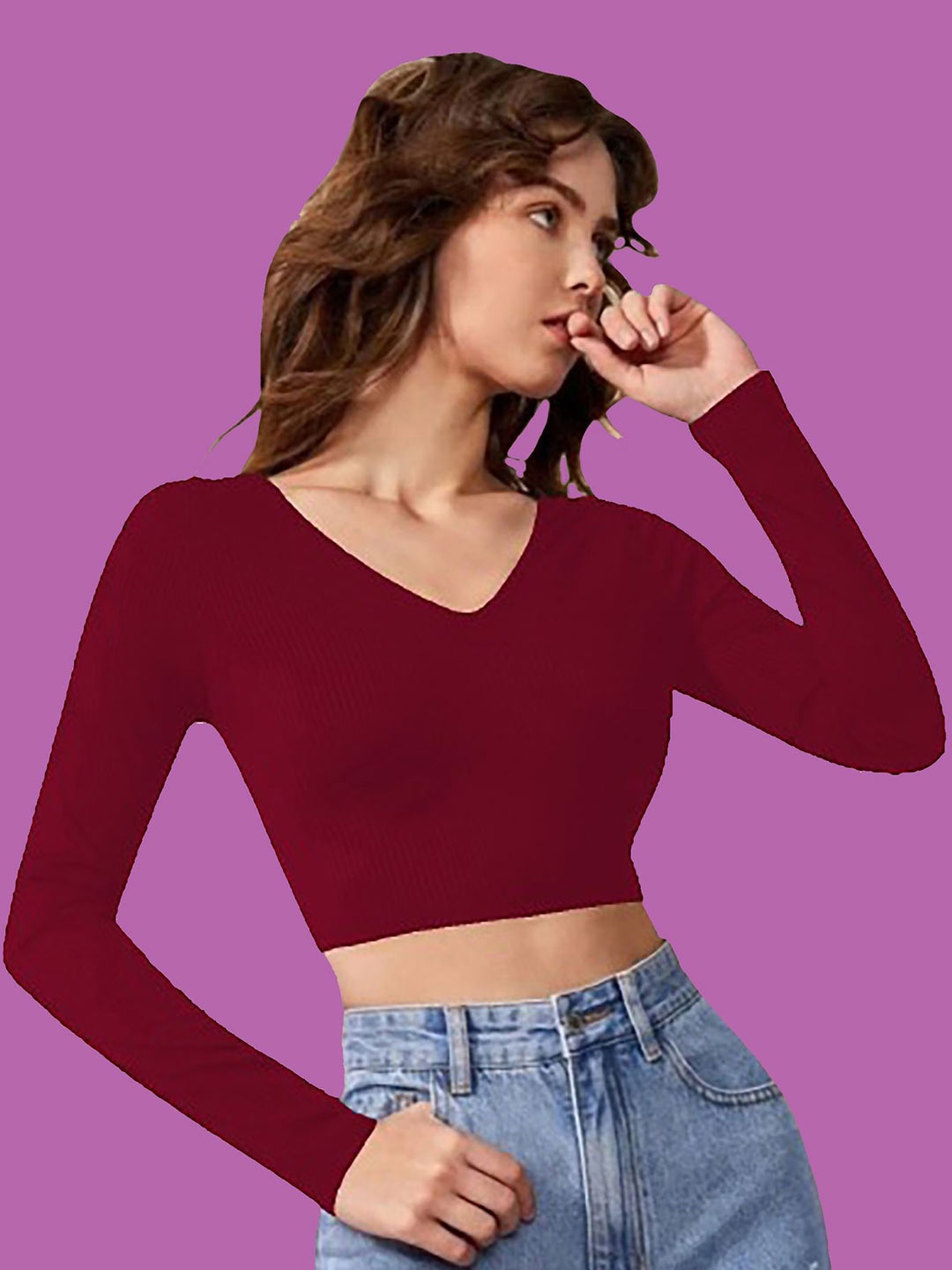 

Dream Beauty Fashion Crop Top, Maroon