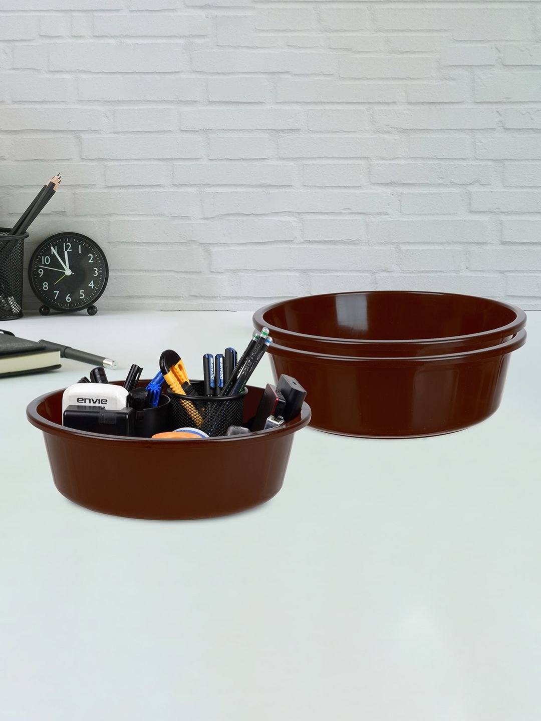 

Kuber Industries Brown 3 Pieces Regular Durable Multi-Utility Organisers