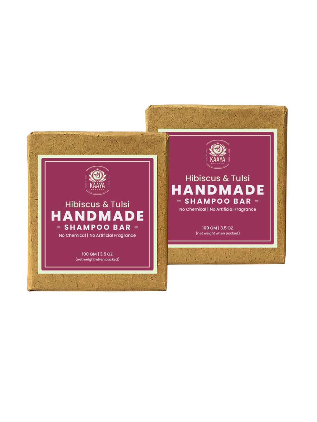 

Kaaya Natural Set Of 2 Hibiscus & Tulsi Handmade Shampoo Bar - 100g Each, Maroon