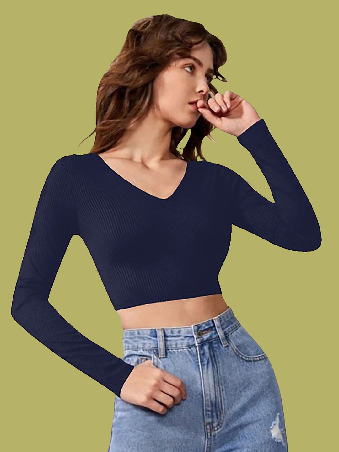 

Dream Beauty Fashion Crop Top, Navy blue