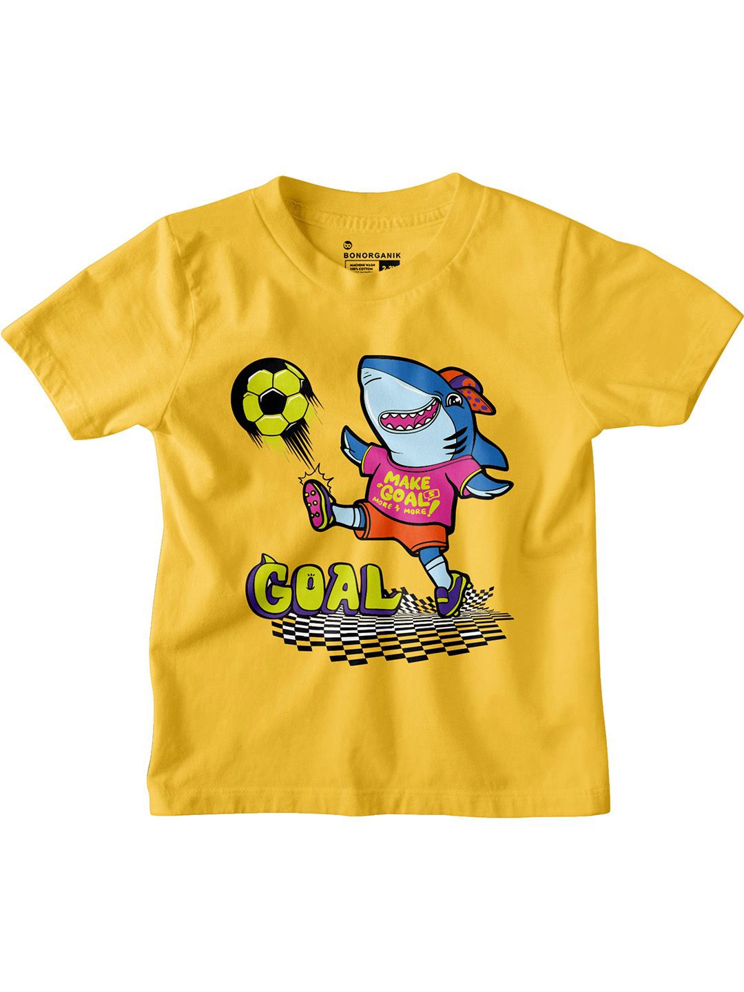 

BonOrganik Boys Graphic Printed Round Neck Cotton T-shirt, Yellow