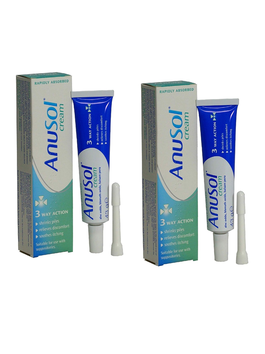 

Anusol Set Of 2 Rapidly Absorb Rash Cream- 43 g Each, White