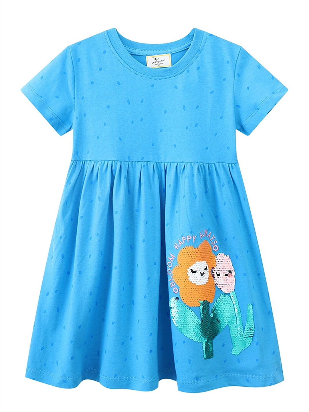 

LULU & SKY Print Fit & Flare Dress, Blue
