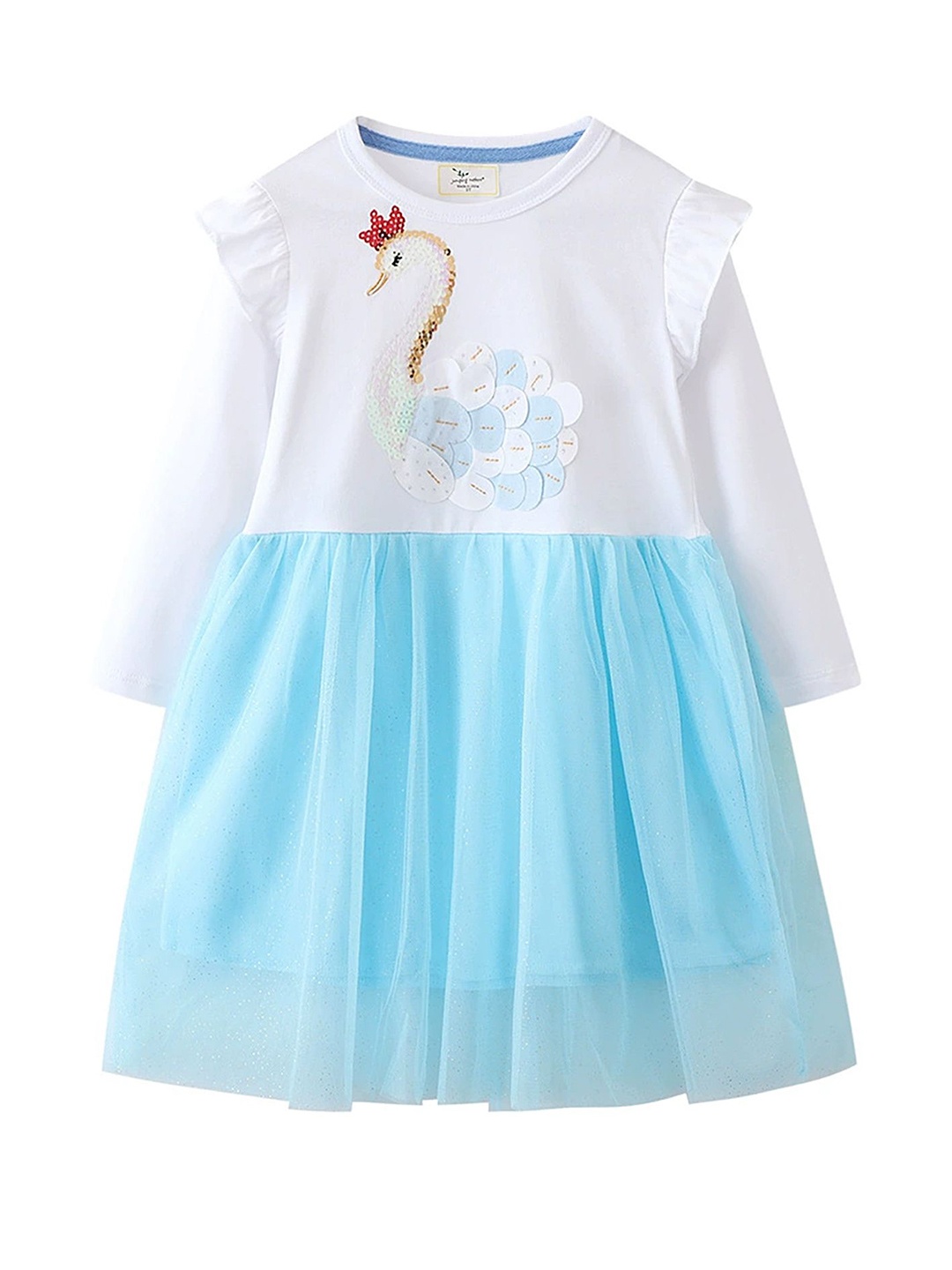 

LULU & SKY Gitls Embellished Fit & Flare Dress, White