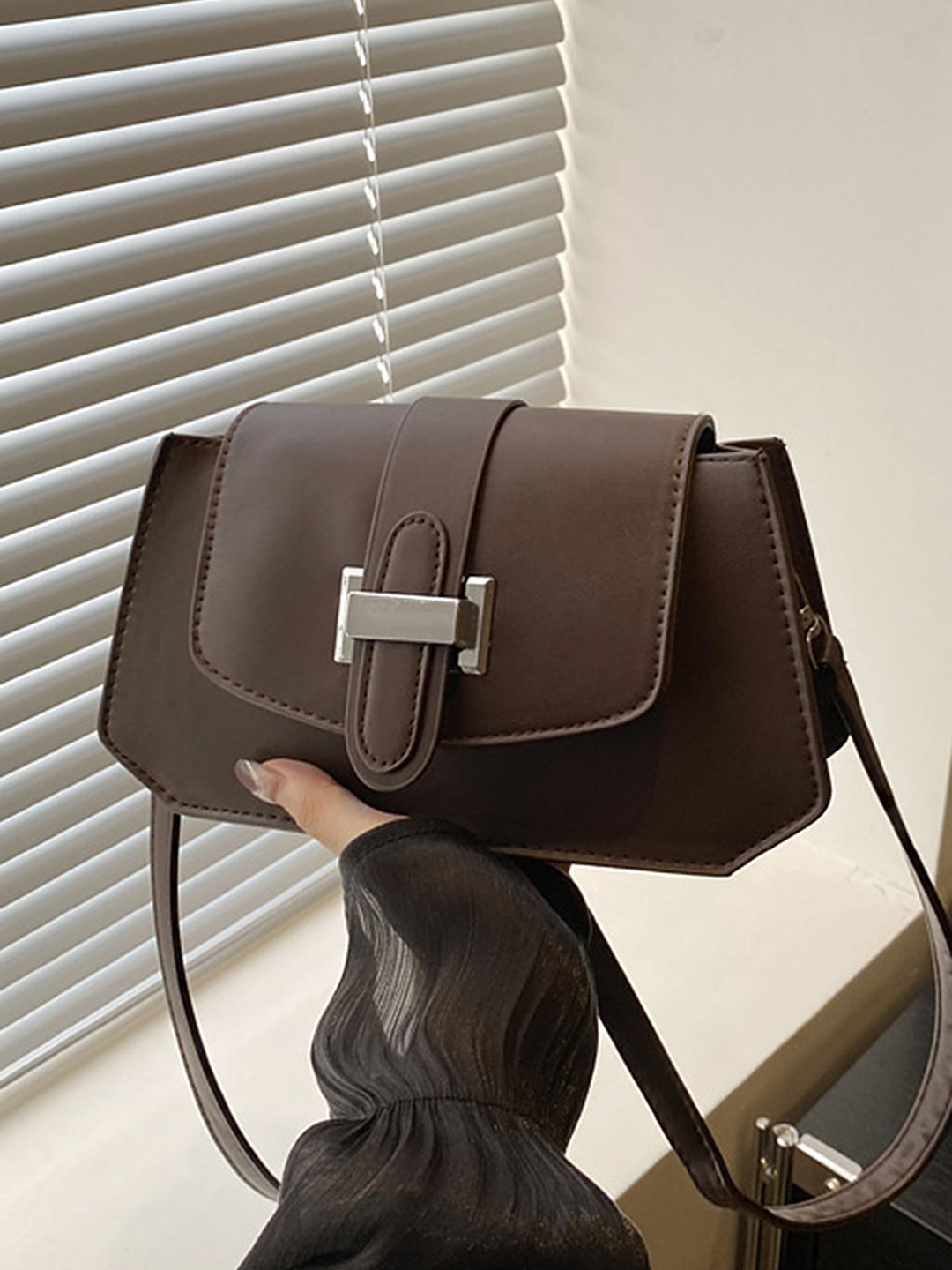 

LULU & SKY PU Shopper Shoulder Bag, Brown