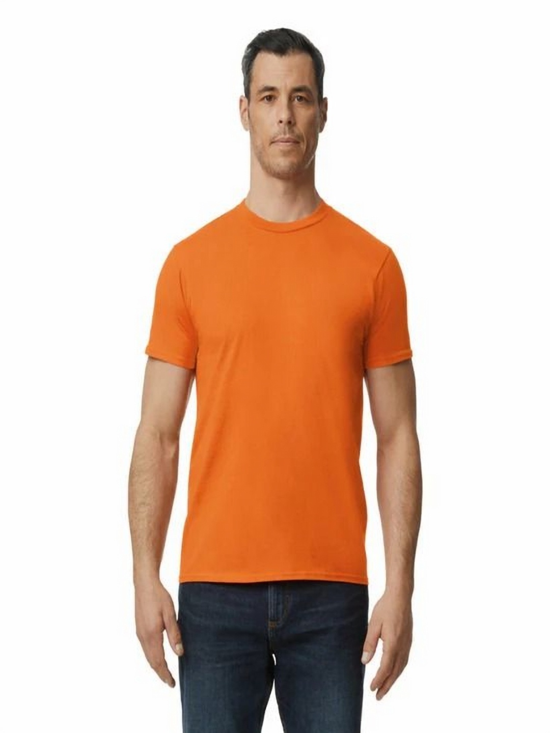 

Gildan Men Solid Round Neck Cotton T-shirt, Orange