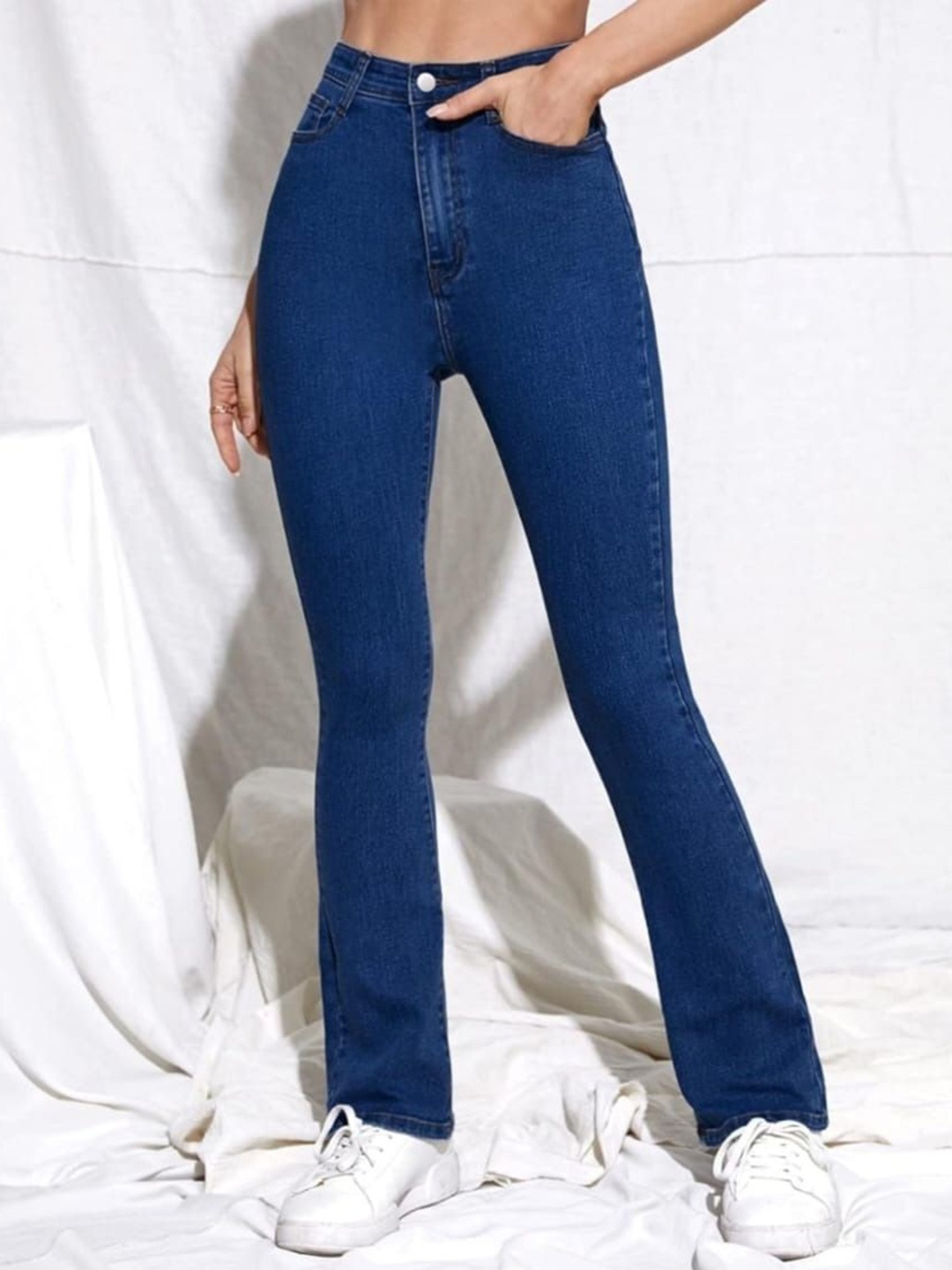 

Next One Women Smart Bootcut High-Rise Stretchable Jeans, Navy blue