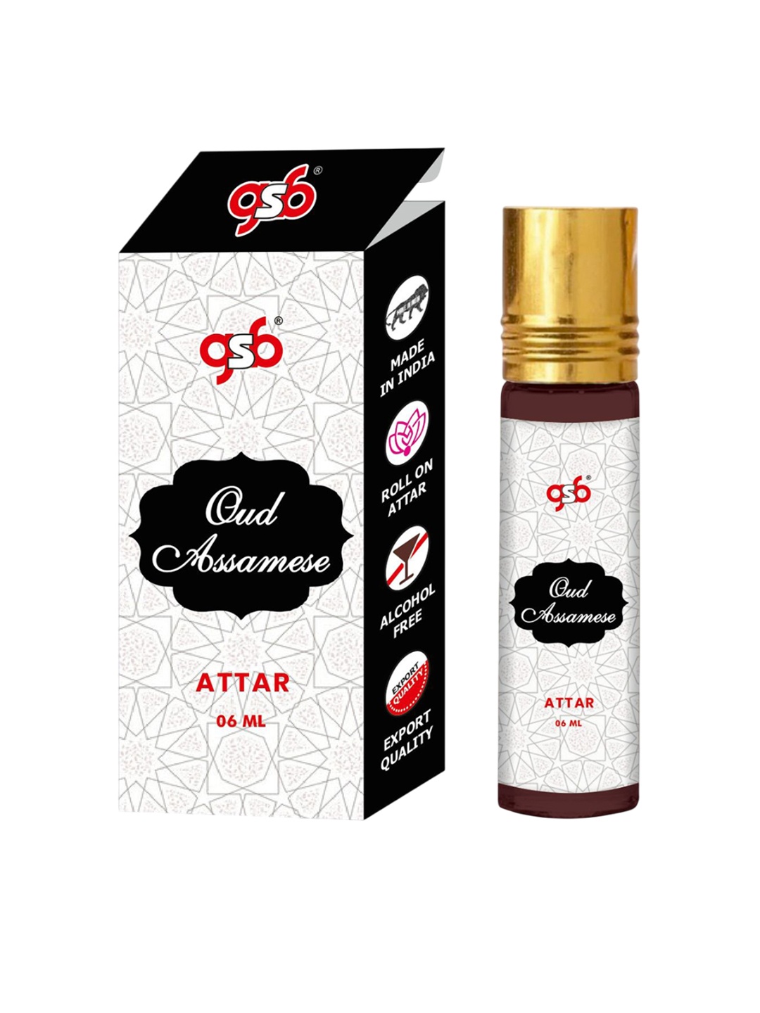 

GSB Oud Assamese Long Lasting & Alcohol Free Pure Natural Roll On Attar - 6 ml, Transparent