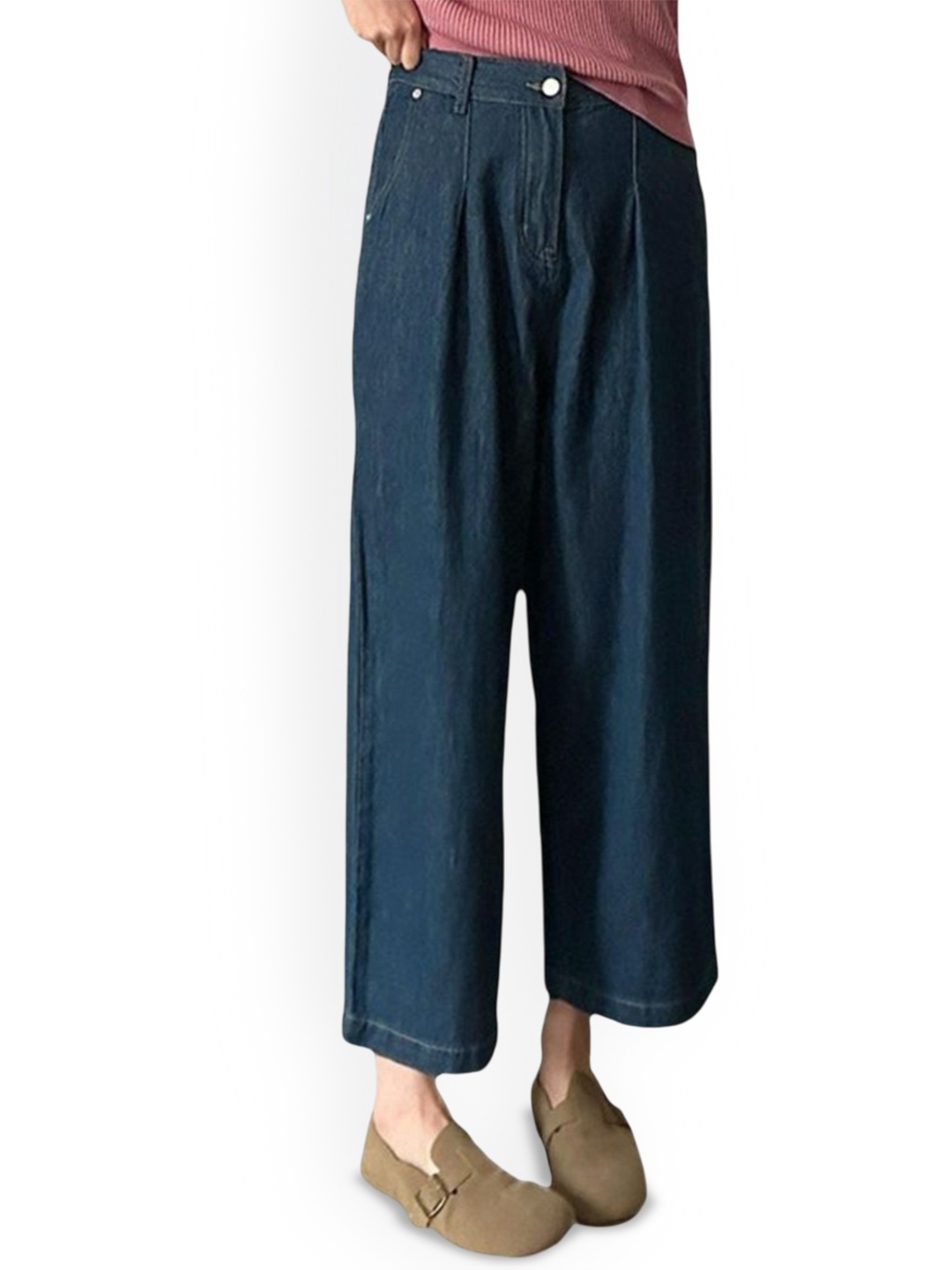 

StyleCast Women Cotton Relaxed Fit High-Rise Jeans, Navy blue