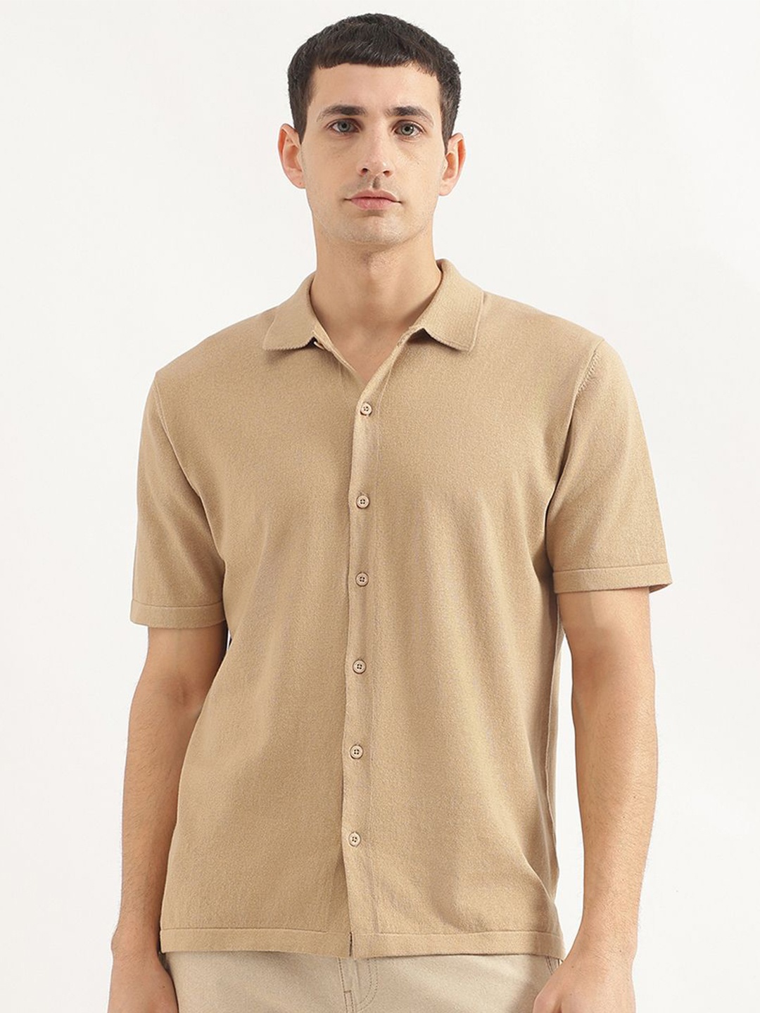 

United Colors of Benetton Men Opaque Casual Shirt, Beige