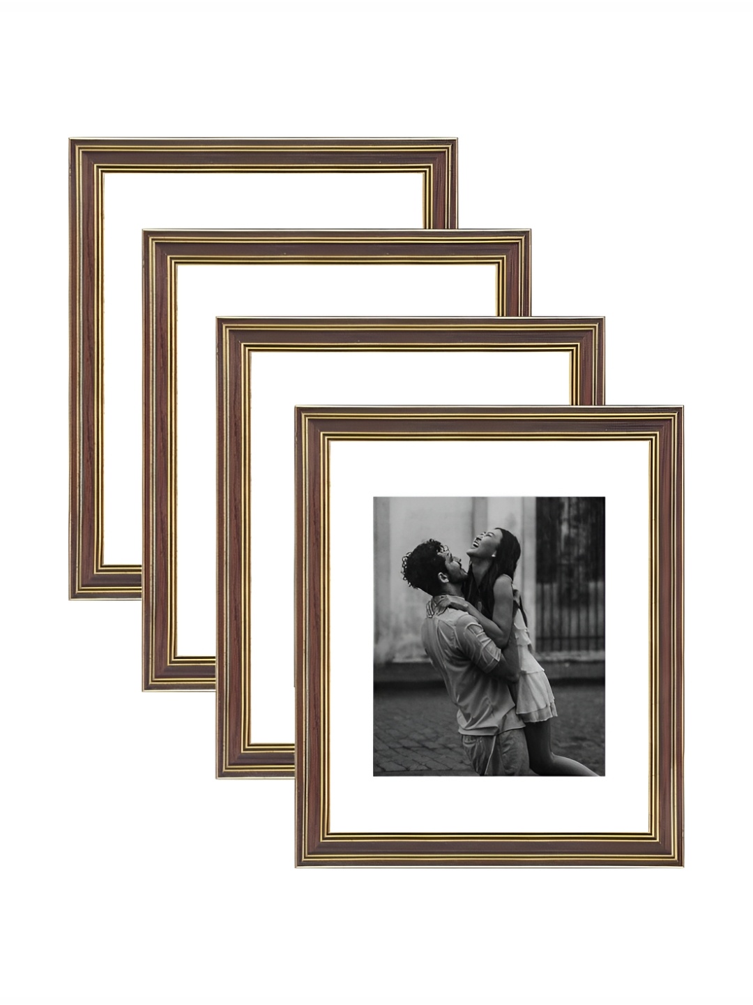 

Art Street Brown & Gold-Toned 2 to 4 Pieces Wood Wall Photo Frames