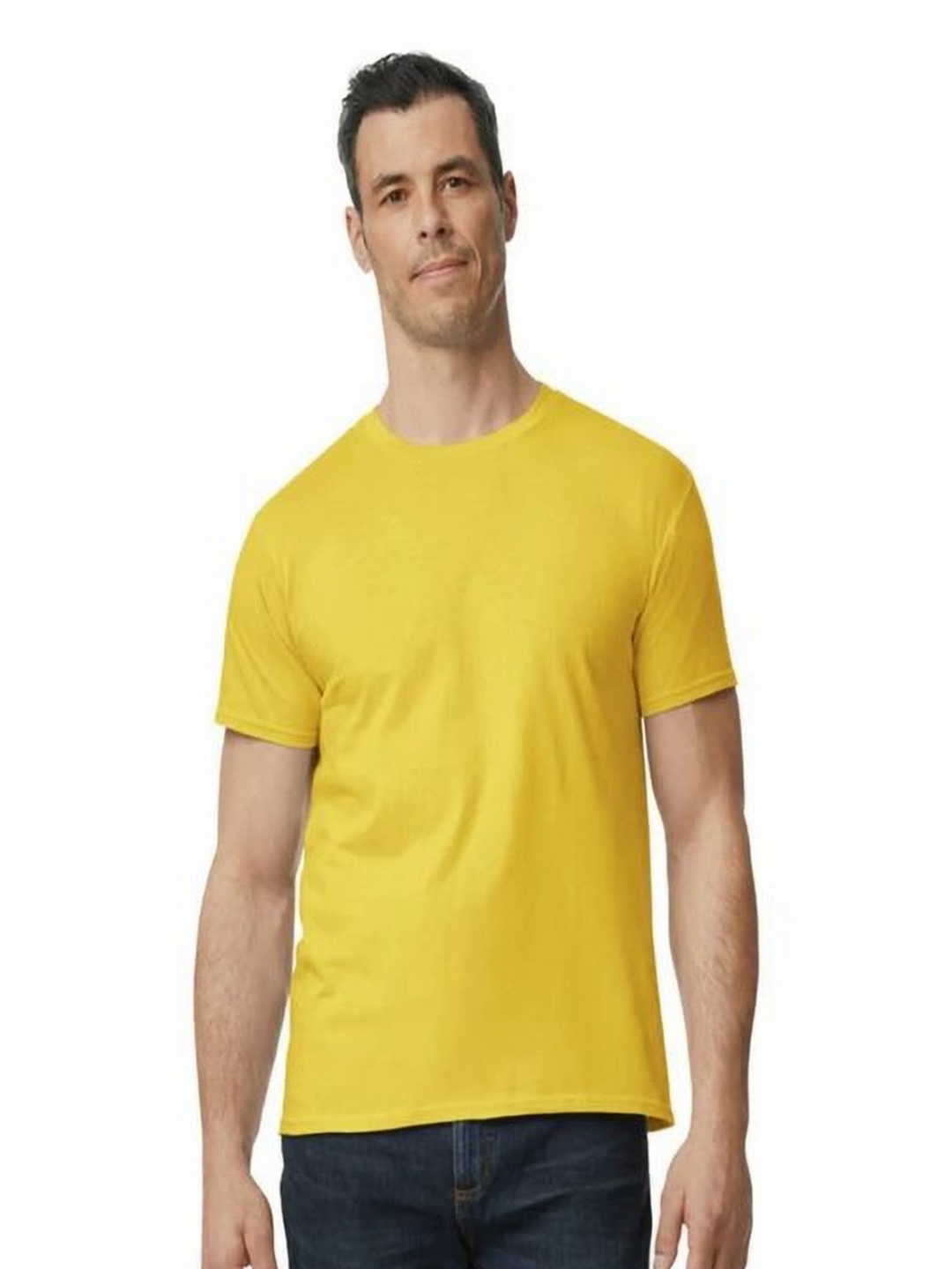 

Gildan Men Solid Round Neck Cotton T-shirt, Yellow