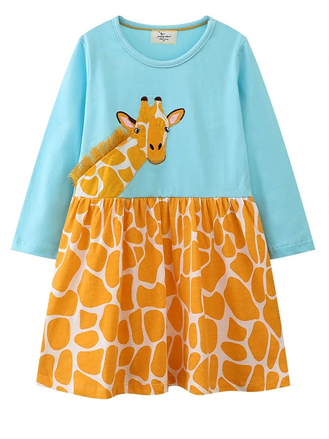 

LULU & SKY Girls Printed Fit & Flare Dress, Yellow