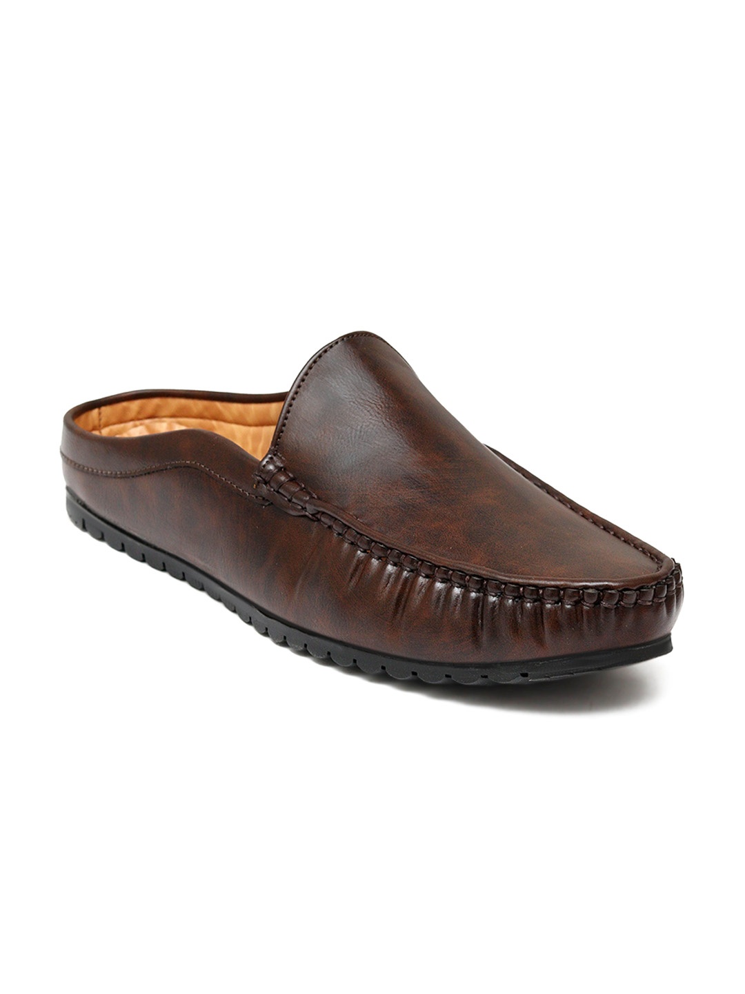 

ARAMISH Men Perforations Mules, Brown