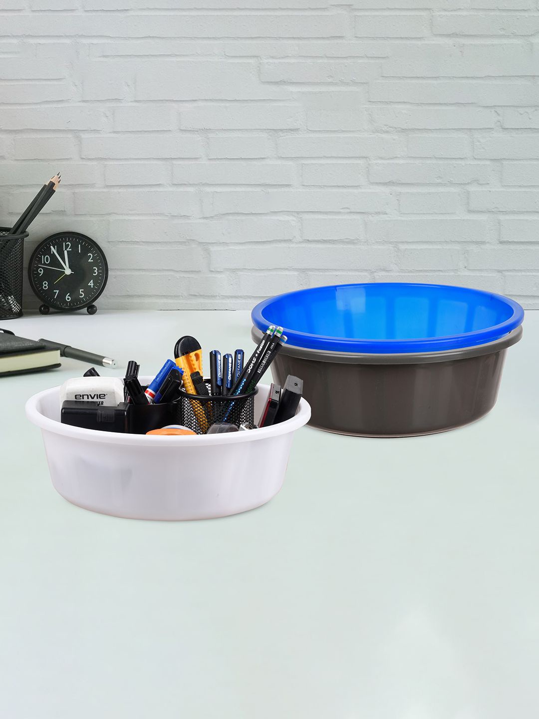 

Kuber Industries Grey 3 Pieces Multipurpose Storage Tub Organizer 6L