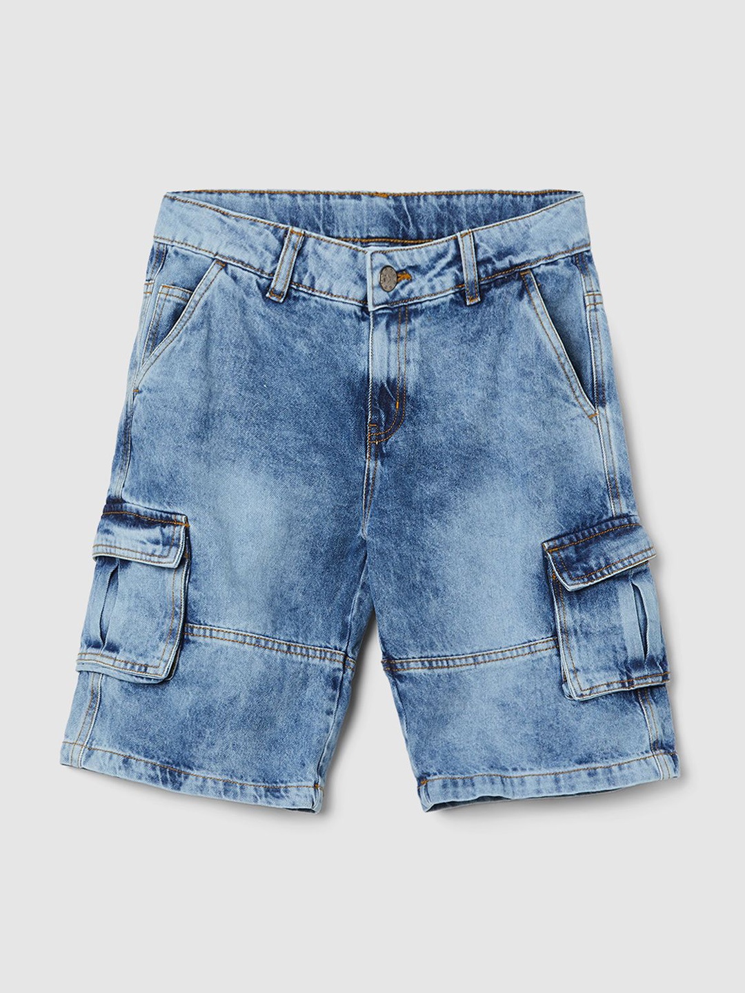 

max Boys Washed Denim Shorts Technology, Blue