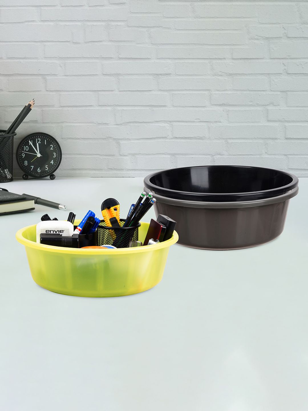 

Kuber Industries Grey and Black 3 Pieces Desk Organisers