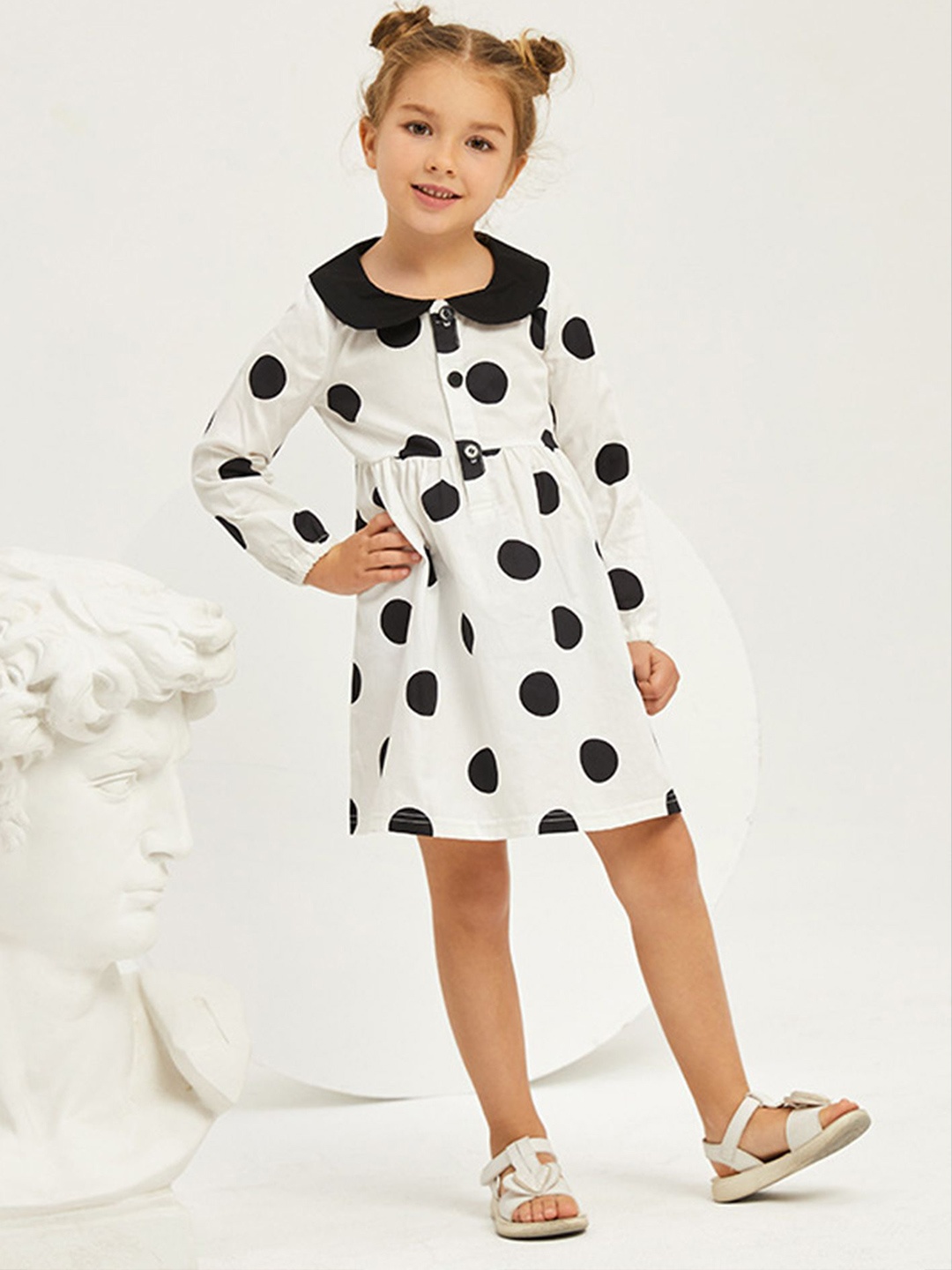 

LULU & SKY Print Peter Pan Collar A-Line Dress, White