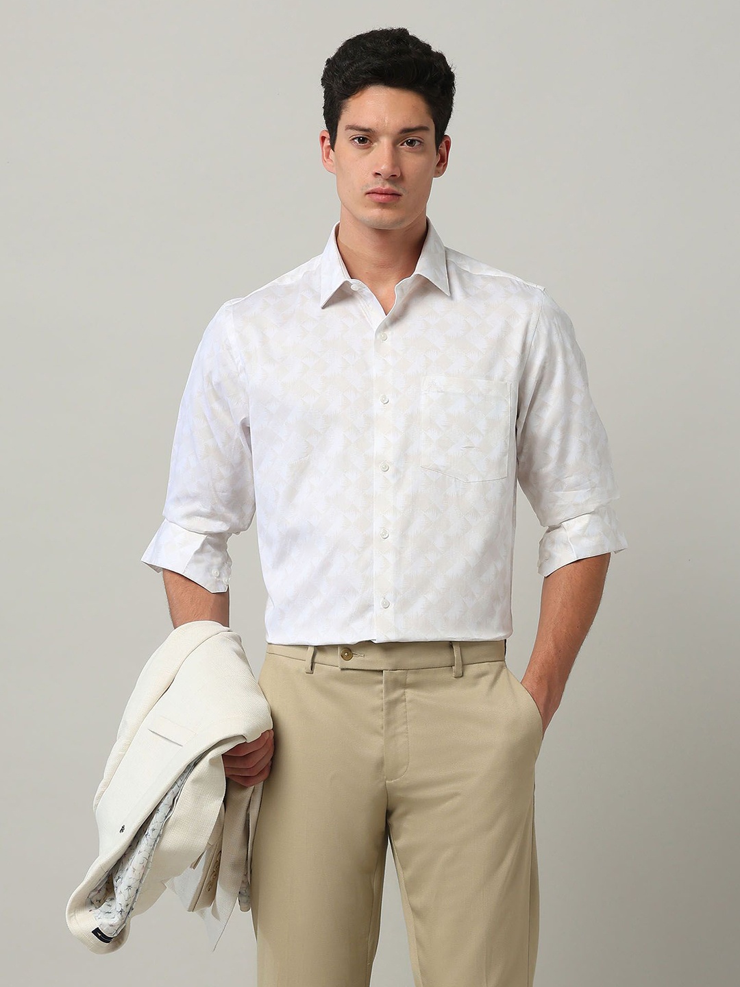 

Arrow Men Classic Opaque Printed Formal Shirt, Beige
