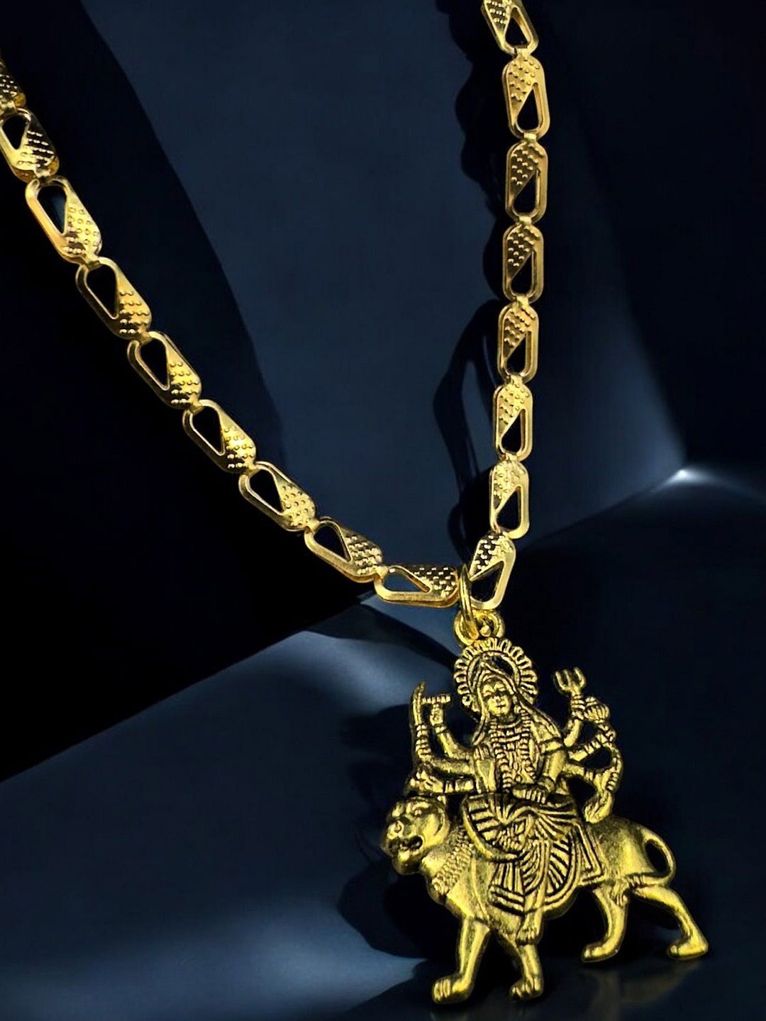 

AKLINA Unisex Gold-Plated Contemporary God Pendant With Chain