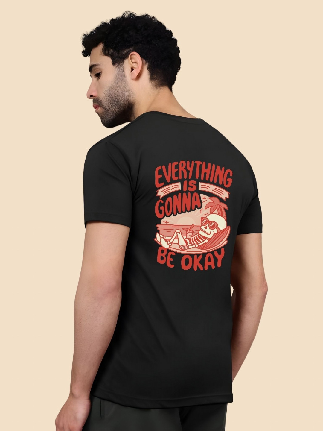 

SZN Men Graphic Printed Round Neck Cotton T-shirt, Black