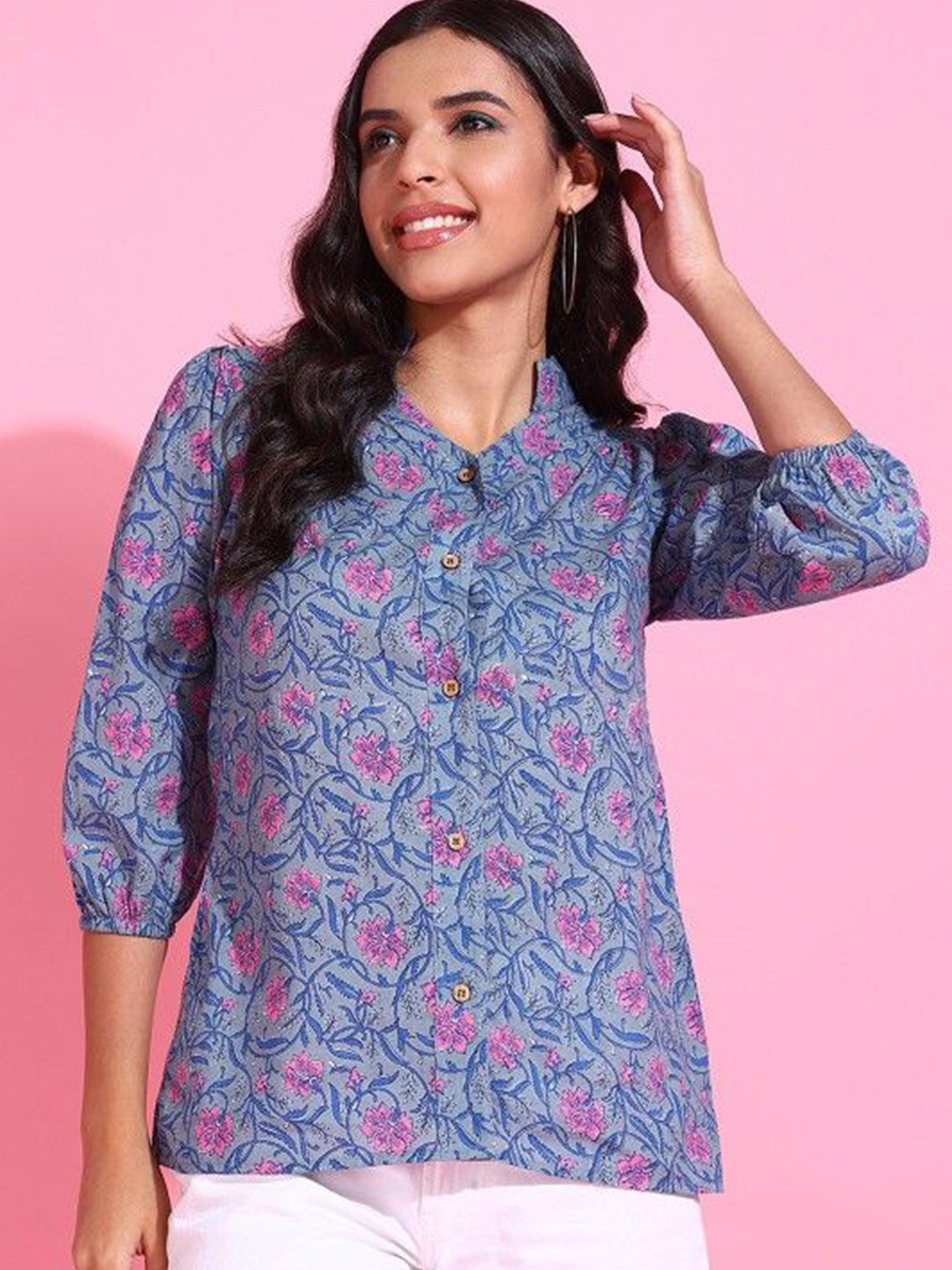 

DressBerry Women Printed Casual Shirt, Blue
