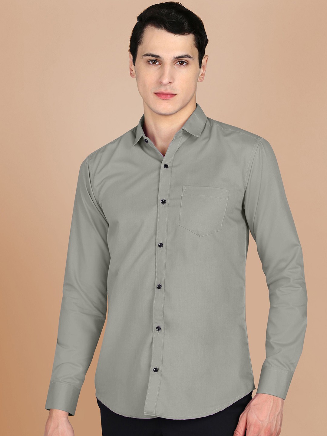 

Fibermill Men Slim Fit Opaque Casual Shirt, Grey