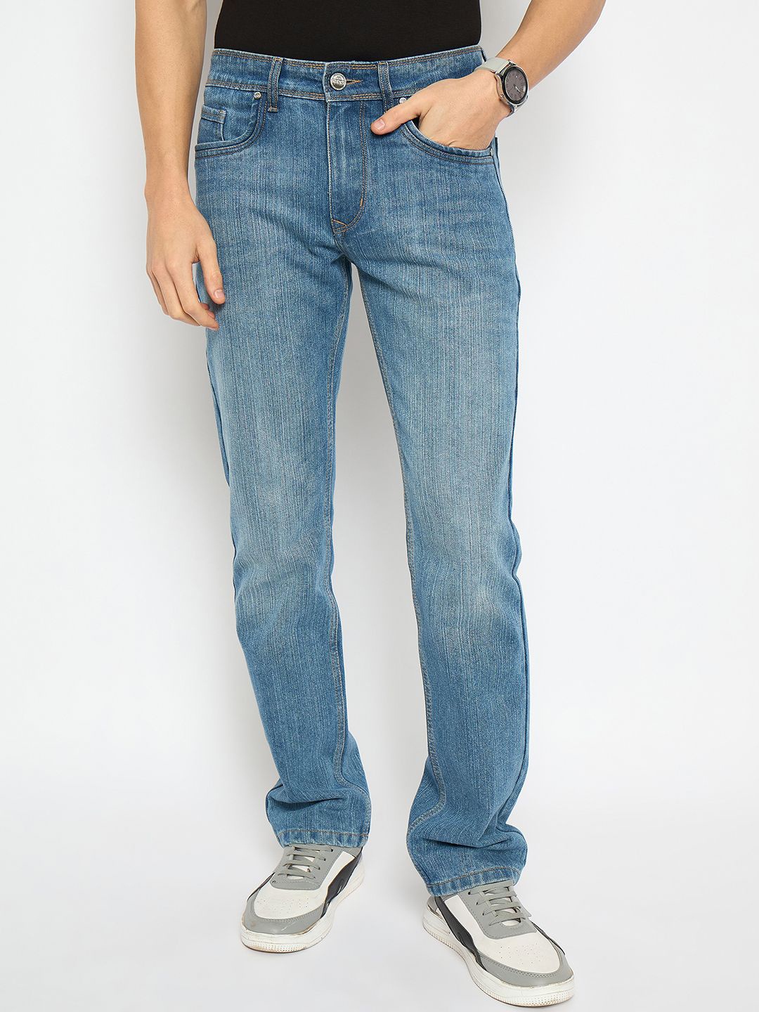 

Duke Men Straight Fit Light Fade Stretchable Jeans, Blue
