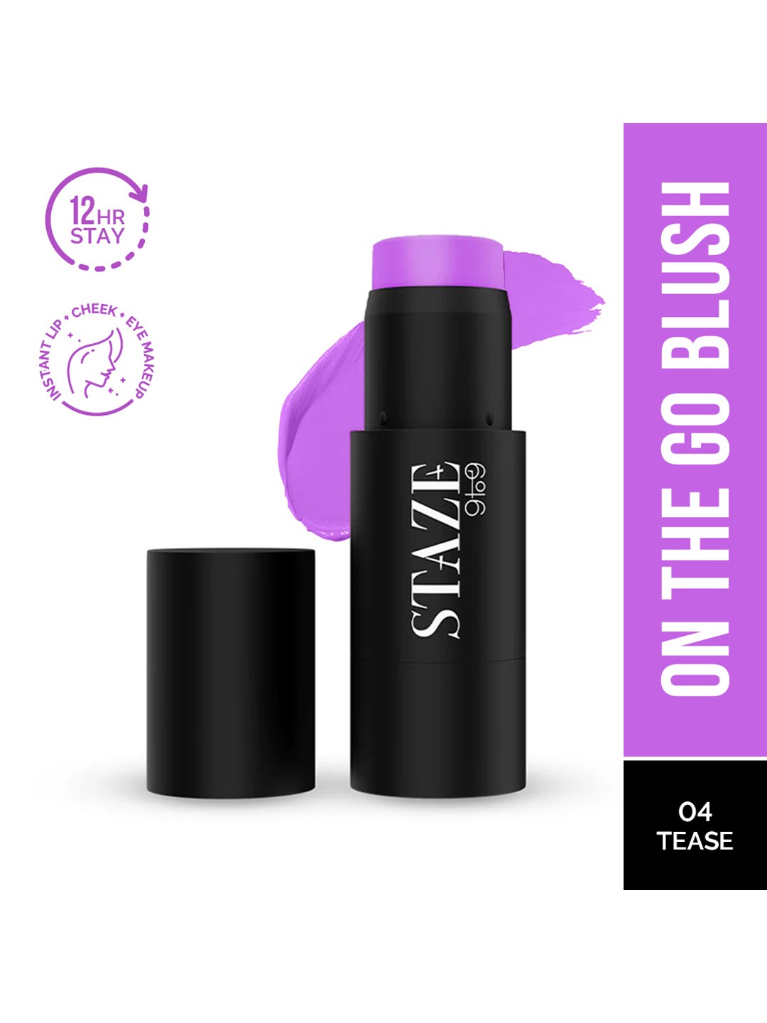 

STAZE 9to9 Cheek Me Out Blendable Multipurpose Makeup Stick 6g - Tease, Purple