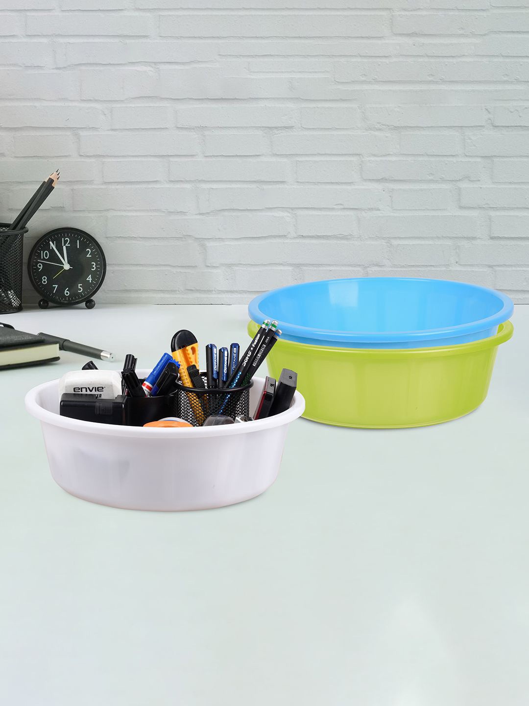 

Kuber Industries Green & Blue 3 Pieces Regular Multi-Utility Organisers