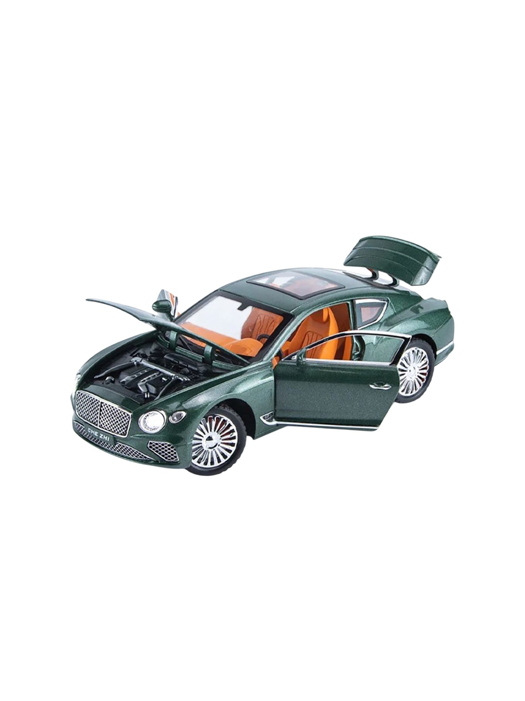 

UKAXA Kids 1.24 Diecast Metal Continental Pull Back Toy Car With Openable Door & Light, Green