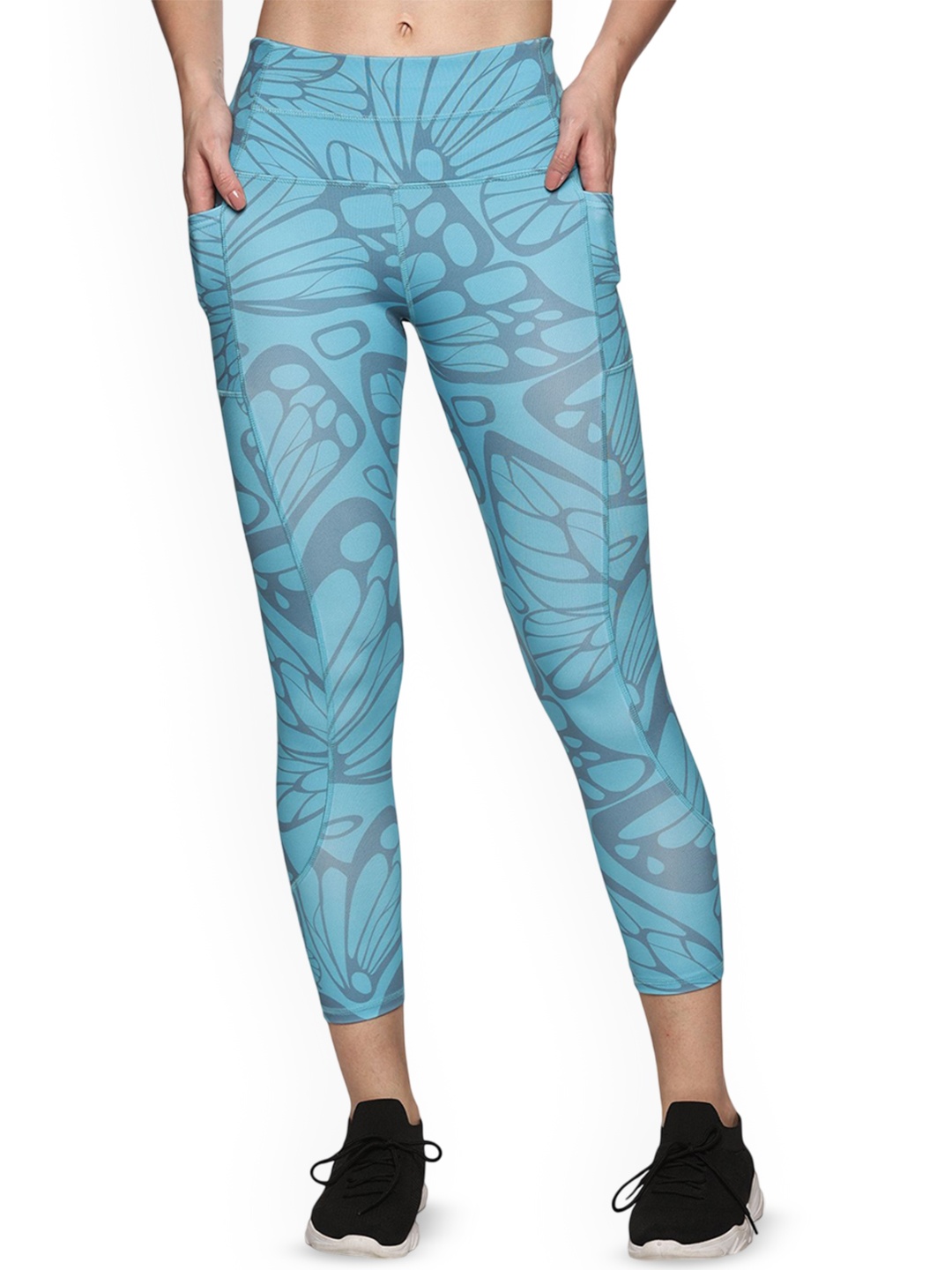 

Coppersmith Women's 4-Way Stretchable Dry-Fit Three-Fourth Length Tights, Blue