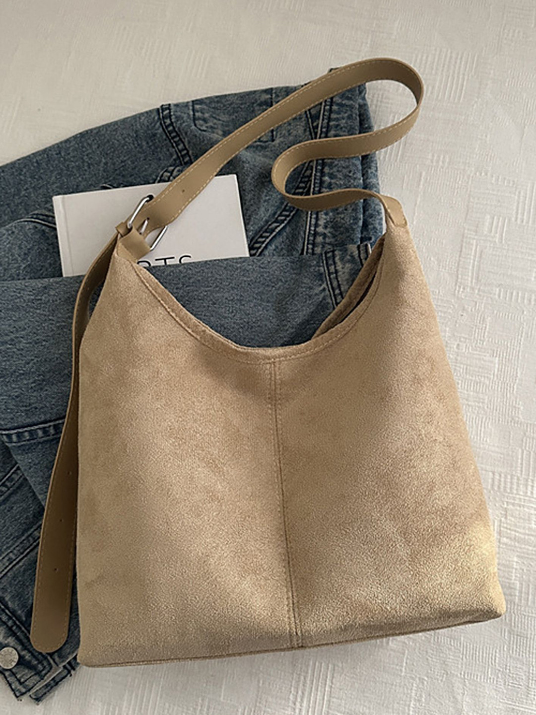 

LULU & SKY PU Swagger Handheld Bag, Khaki