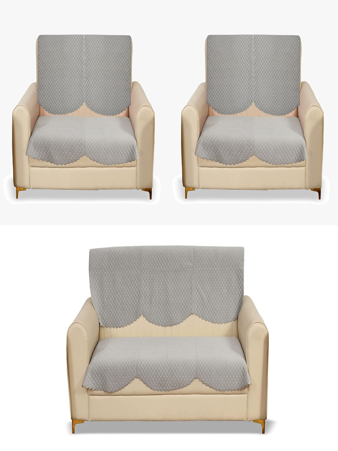 

Fashion Throw Grey Velvet 7 Seater Sofa Cover