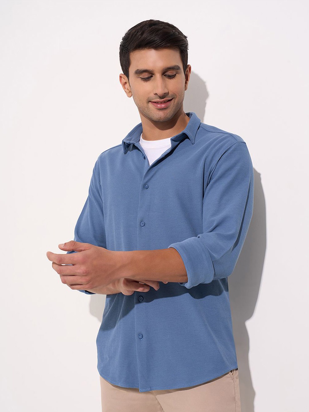 

Peregrine by Pantaloons Men Opaque Casual Shirt, Teal