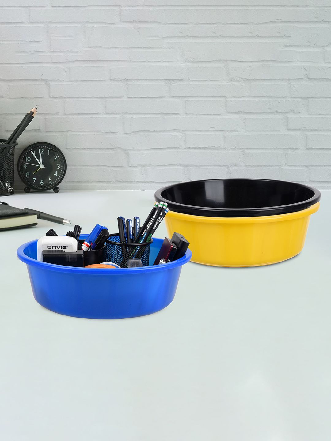 

Kuber Industries Yellow & Blue 3 Pieces Regular Durable Multi-Utility Organisers