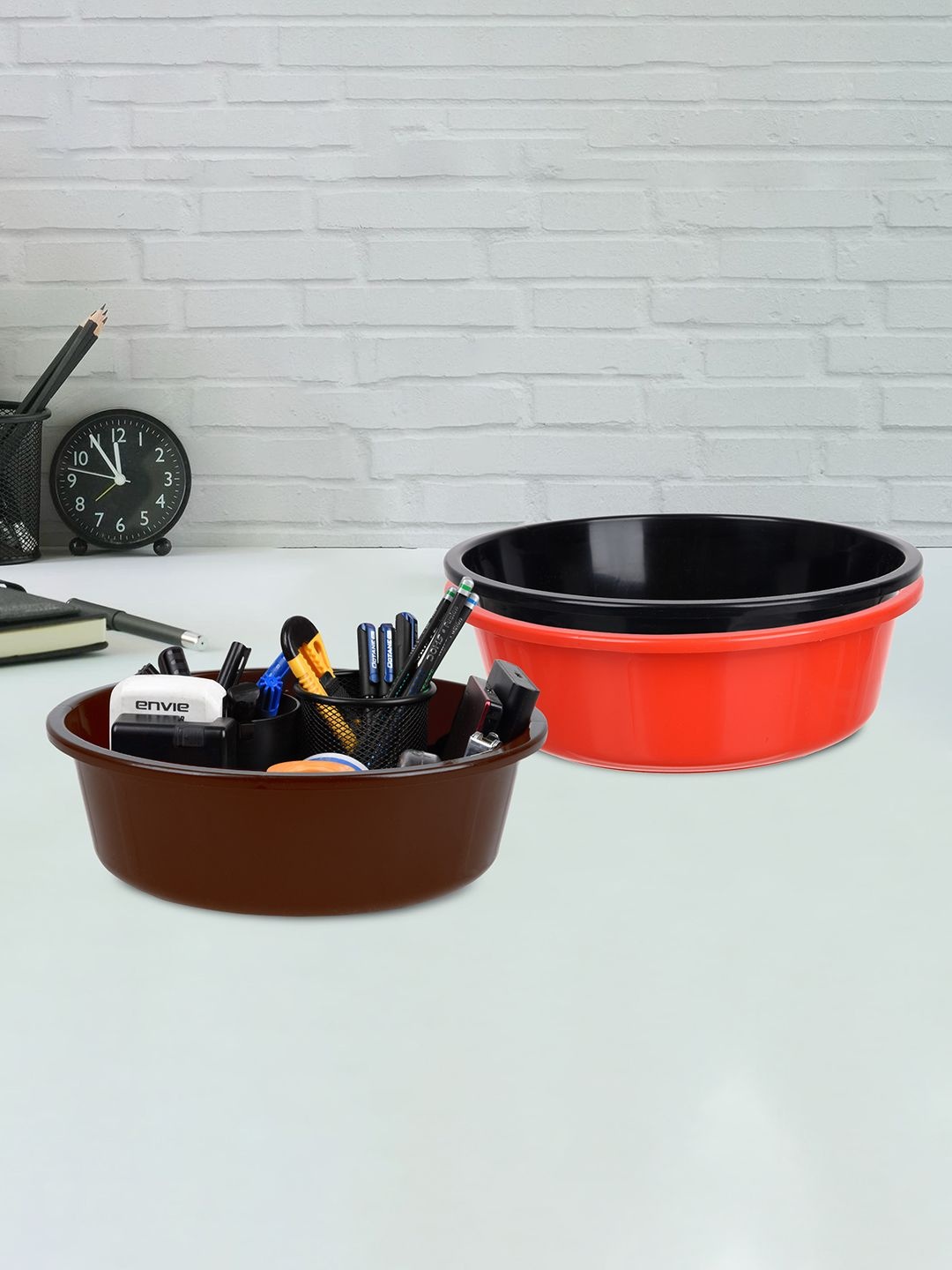 

Kuber Industries Red 3 Pieces Regular Desk Organisers