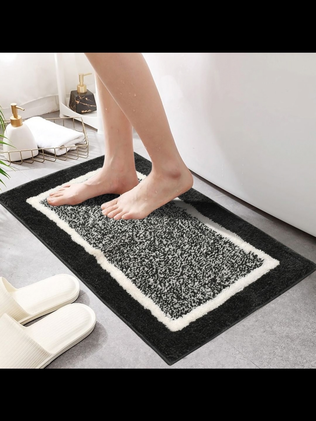 

MAA HOME CONCEPT Grey & White Self-Designed Anti Skid Doormats