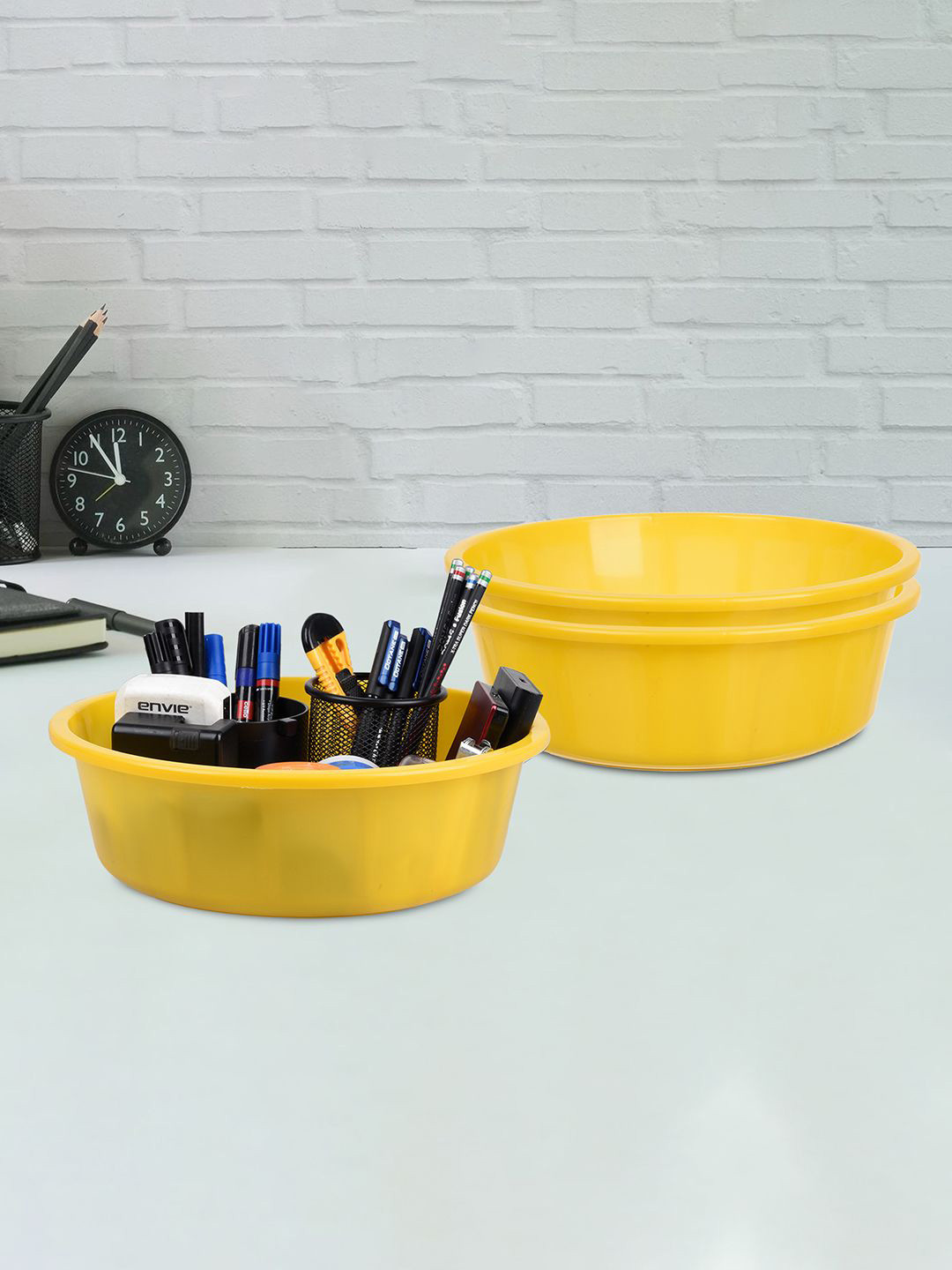 

Kuber Industries Yellow 3 Pieces Regular Desk Organisers 6L Each