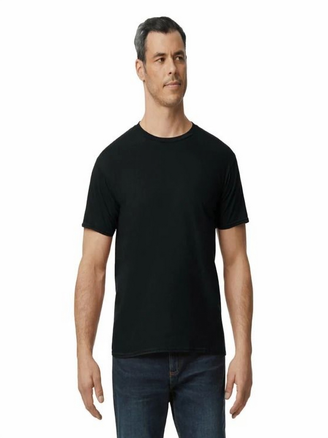 

Gildan Men Solid Round Neck Cotton T-shirt, Black