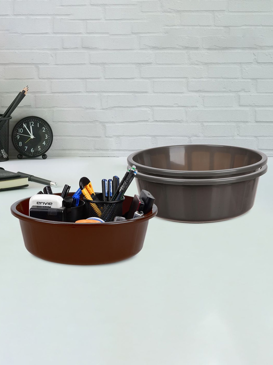 

Kuber Industries Grey & Brown 3 Pieces Regular Desk Organisers