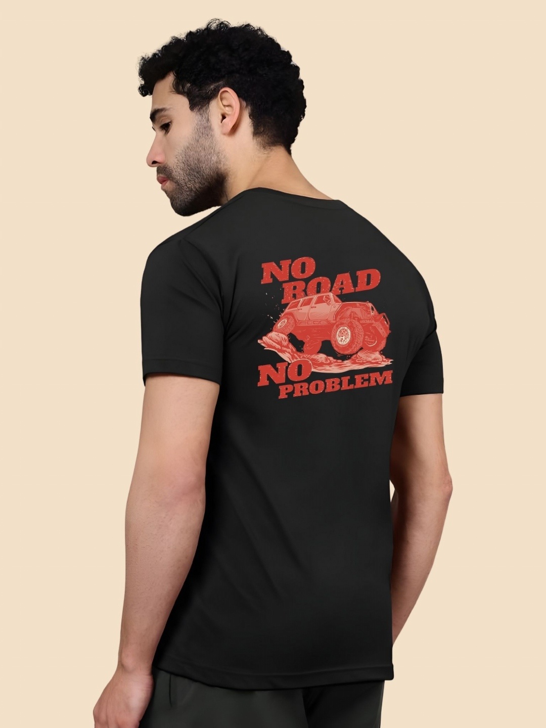 

SZN Men Graphic Printed Round Neck Cotton T-shirt, Black