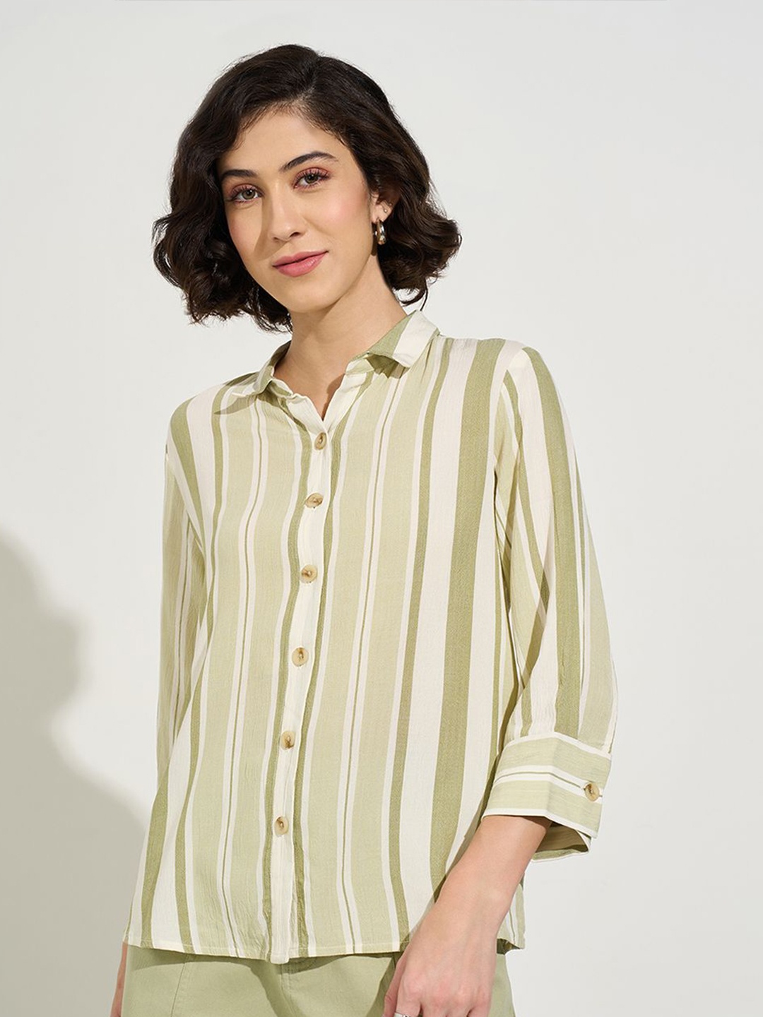 

Honey by Pantaloons Shirt Style Top, Olive