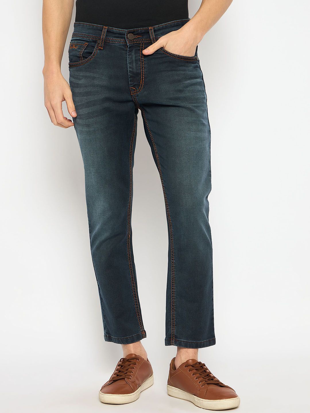 

Duke Men Light Fade Stretchable Mid-Rise Jeans, Blue
