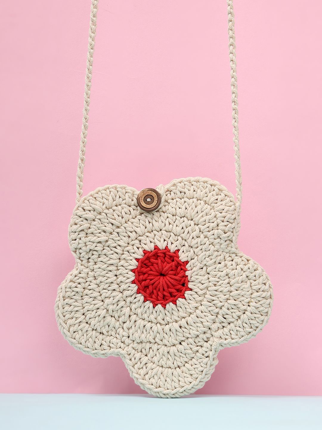 

ITIHASIKALA Floral Swagger Sling Bag, Off white