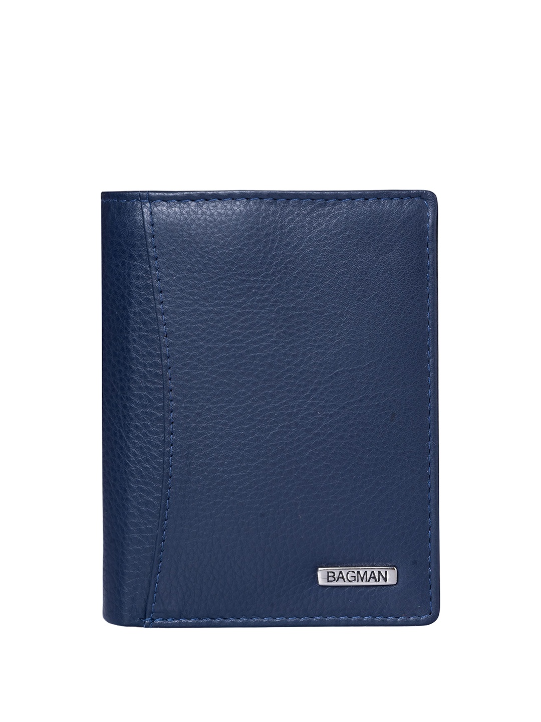 

BAGMAN Men Leather Two Fold Wallet, Blue