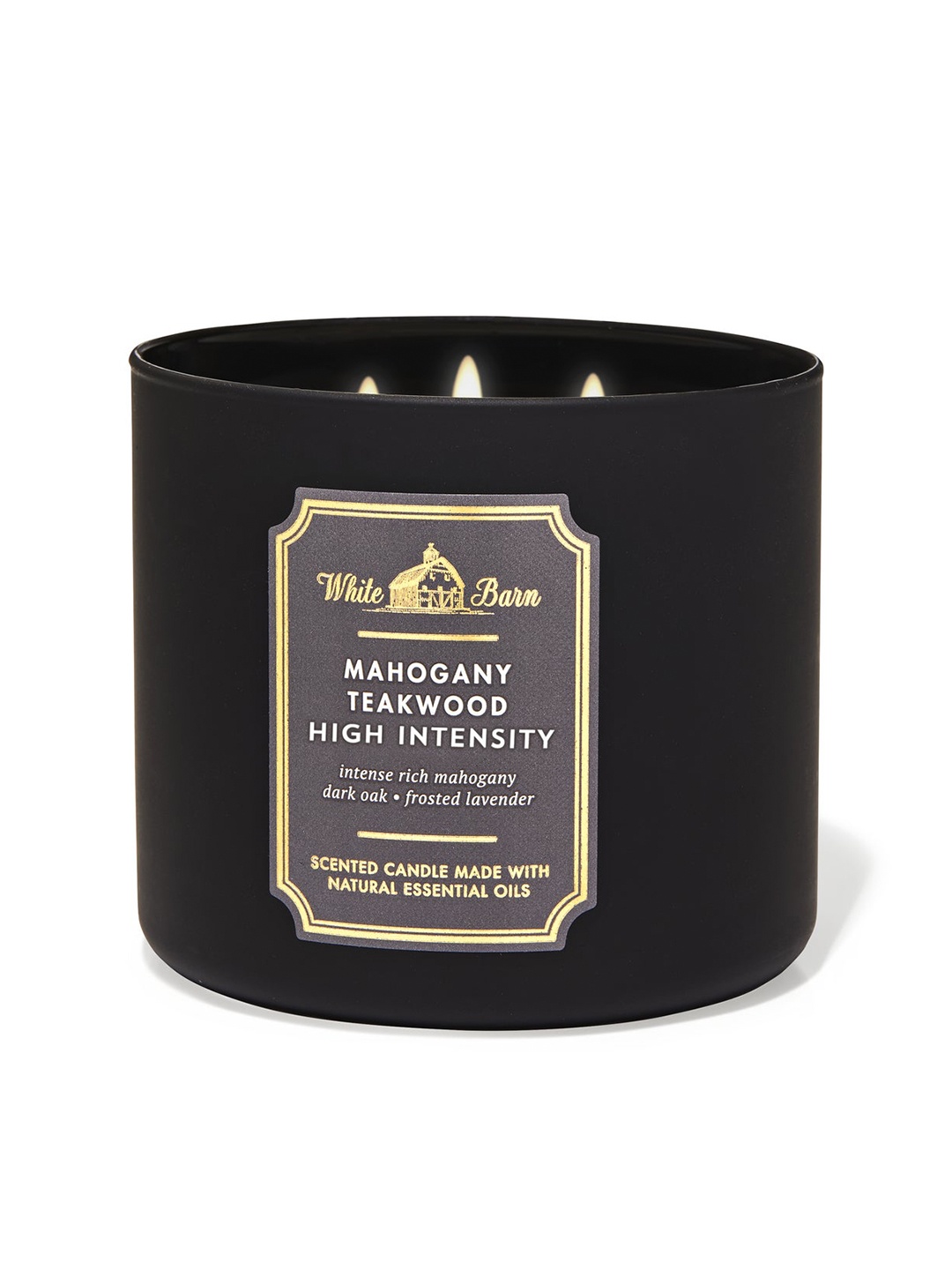 

Bath & Body Works Mahogany Teakwood Intense 3-Wick Scented Candle - 411g, Black