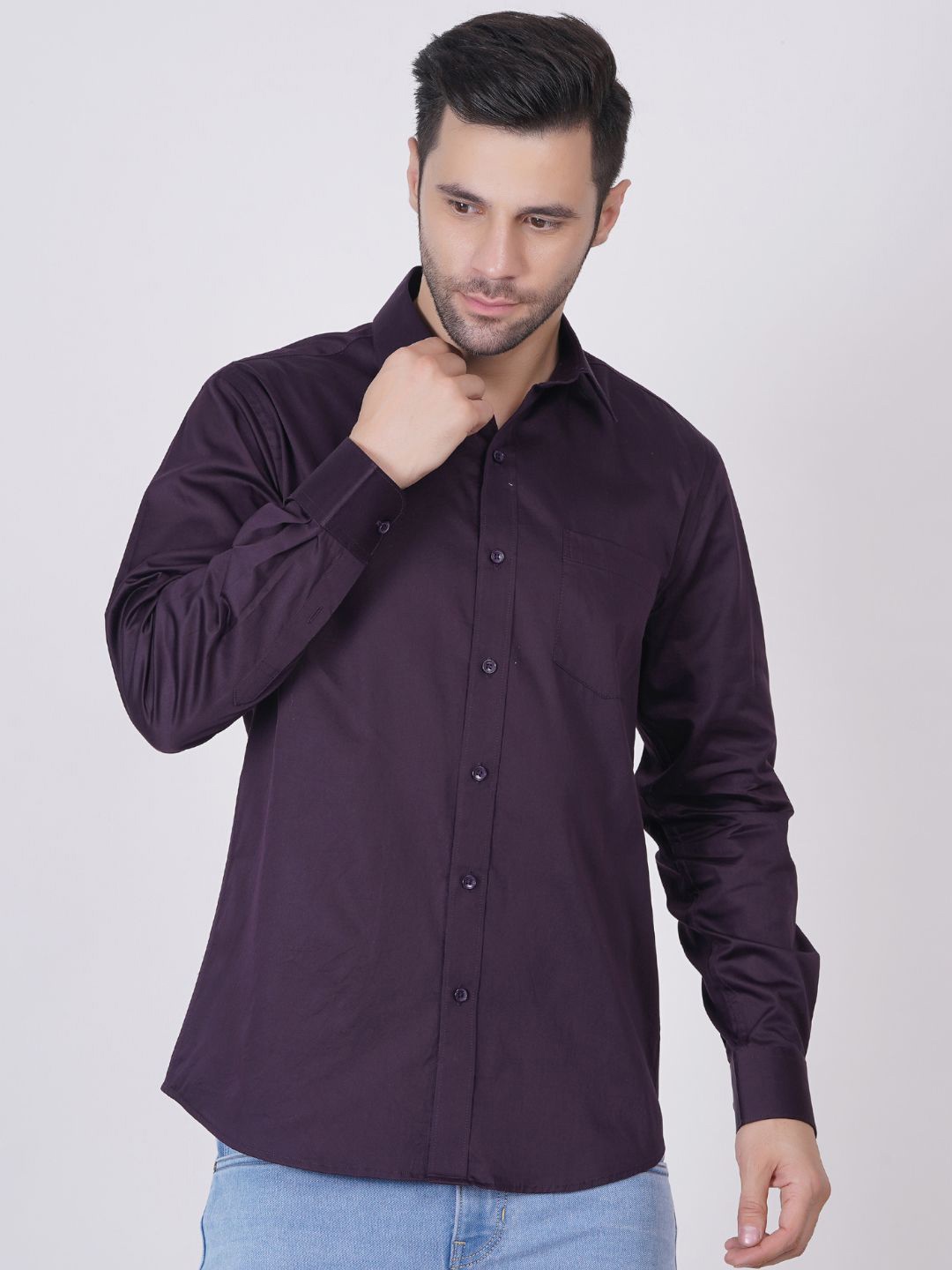 

ASHTOM Men Standard Opaque Casual Shirt, Purple