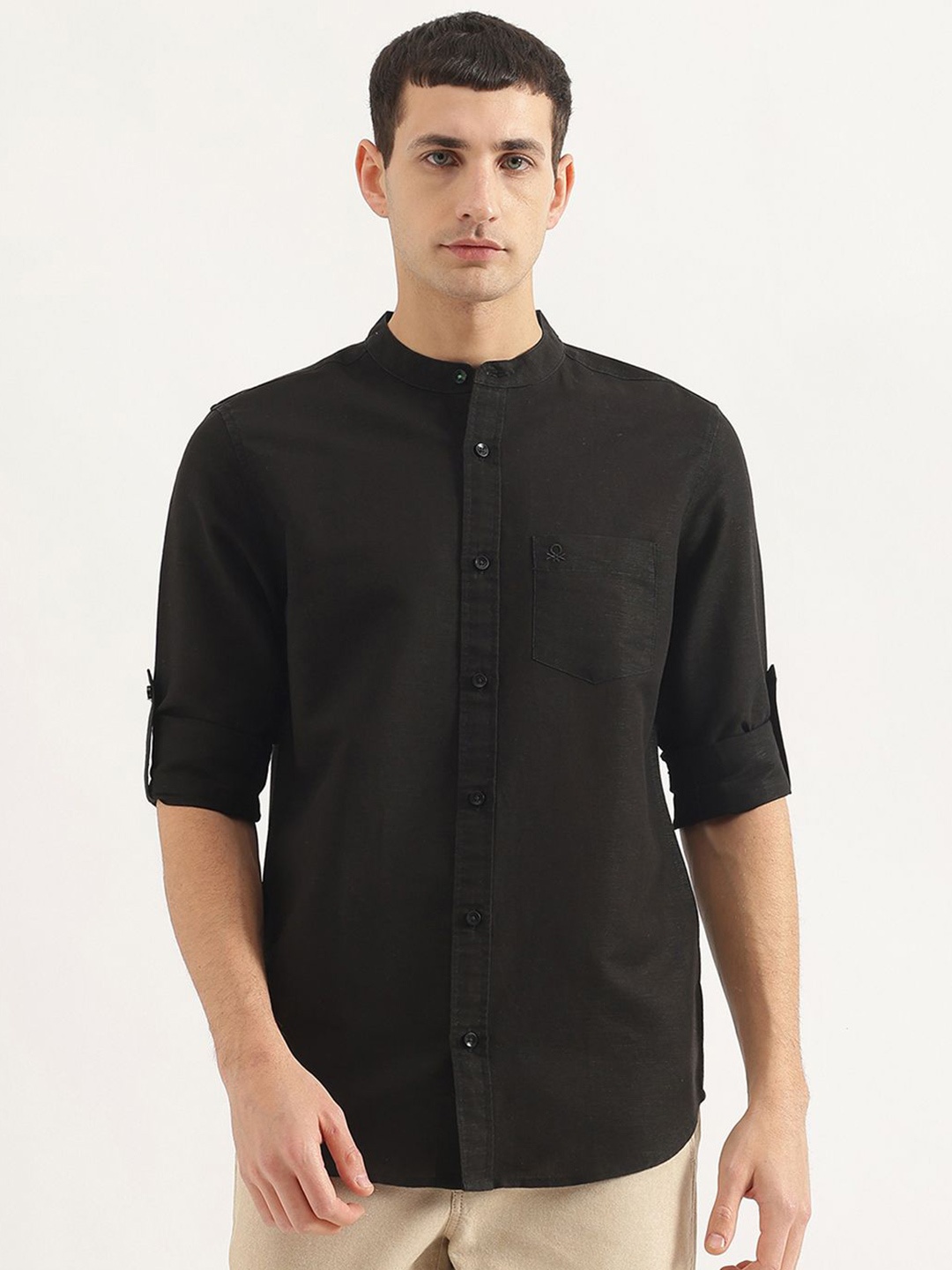 

United Colors of Benetton Men Opaque Casual Shirt, Black