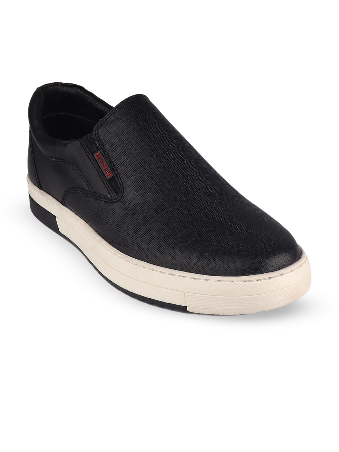 

Red Chief Men Textured Leather Slip-On Sneakers, Black